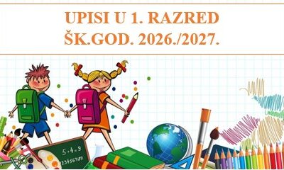 Prijave za upis u 1. razred OŠ za školsku godinu 2026./2027.